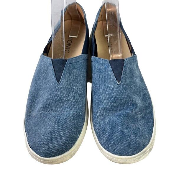 Vionic Ivy Womens Blue Slip On Flats Casual Loafers Canvas Shoes Stretch sz 8.5 - Picture 6 of 16